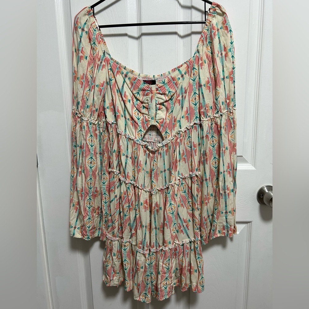 Rock&Roll Bohemian Print Off-Shoulder Top